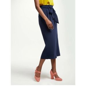 Boden Melina Paperbag Midi Skirt - Navy 14